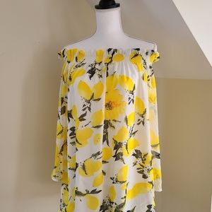 Shift Dress Lemon Print PrettyLittleThing
